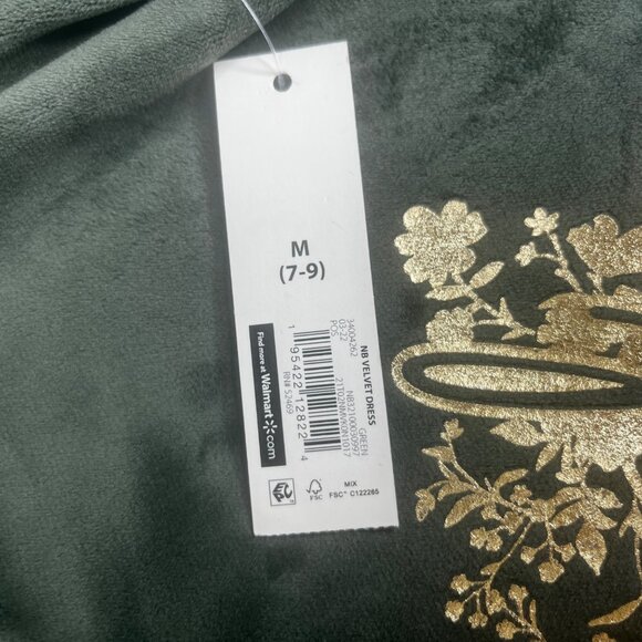 No Boundaries Dress Womens Medium Green Angel Velvet Short Sleeves New - Picture 8 of 10
